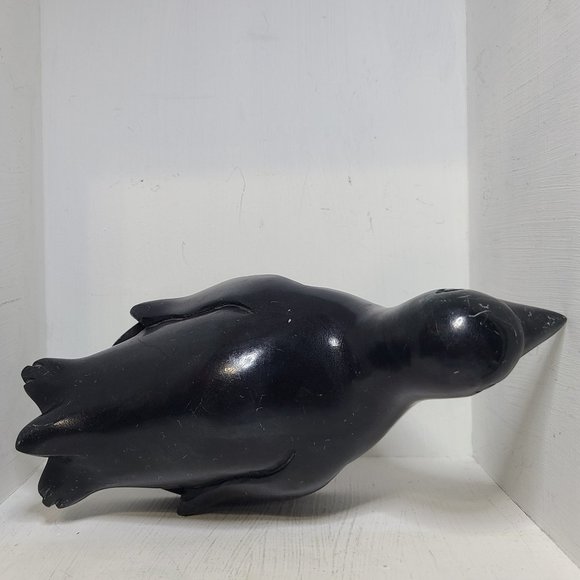 Vintage Carved Soapstone Penguin Sliding Inuit Indigenous Art 8" x 4.5" GUC - Picture 6 of 6